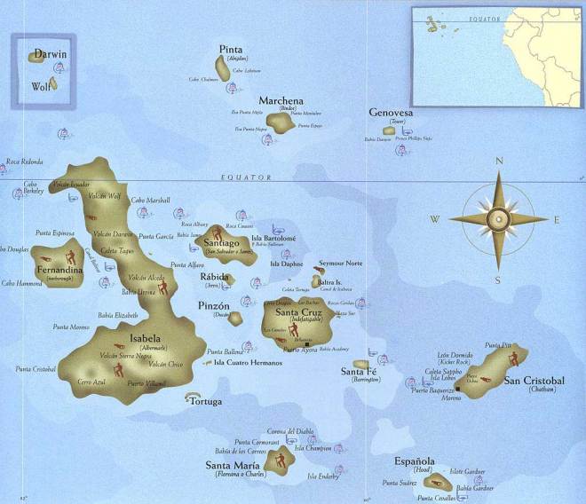For those of you confused about the places I went to, here's a nice map outlining the Galápagos archipelago.